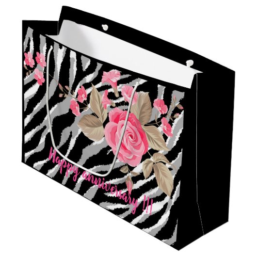 ラグジュアリータイガーバラトレンディーライン ラージペーパーバッグ (正面アングル)