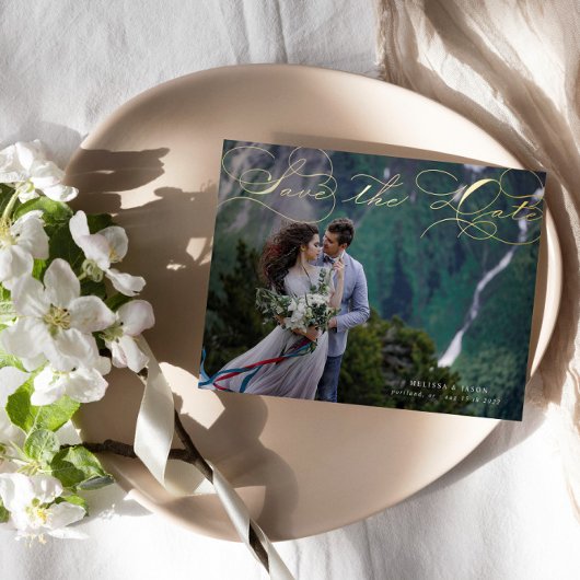 ラグジュアリータイポグラフィザデイトフォイル招待状 箔招待状