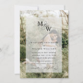 ラグジュアリータイポグラフィフェイクバジェット結婚ズ 招待状 (正面)