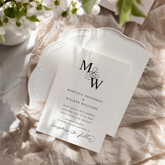 ラグジュアリータイポグラフィ予算結婚式招待状 招待状