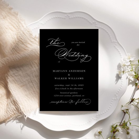 ラグジュアリータイポグラフィ予算結婚式招待状 招待状