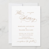 ラグジュアリータイポグラフィ予算結婚式招待状 招待状 (正面)