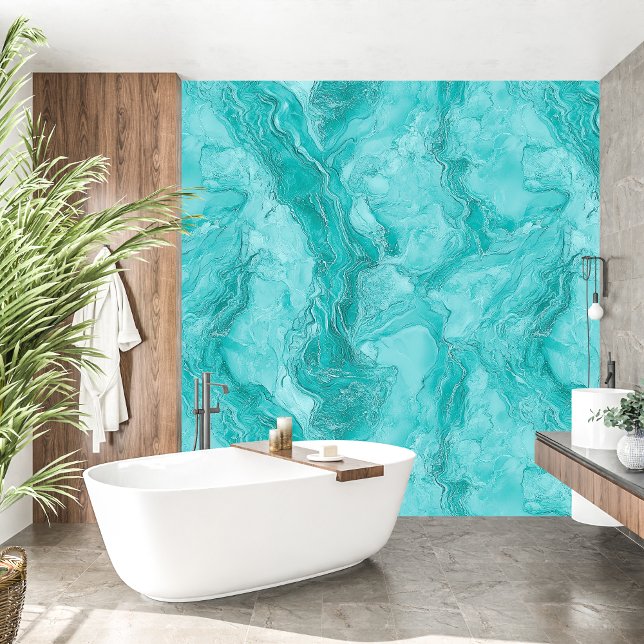 ラグジュアリーターコイズマーブルテクスチャ 壁紙 (Luxury Turquoise Marble Texture Wallpaper)
