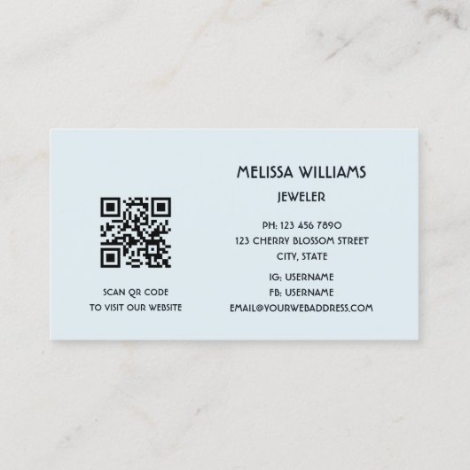 ラグジュアリーダイアモンズジュエラージュエリーストア 名刺 (裏面)