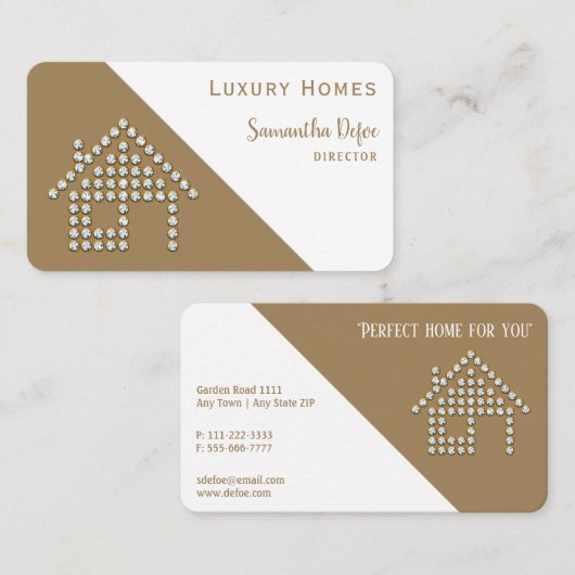 ラグジュアリーダイアモンドホーム |プロフェッショナル実在不動産 名刺 (正面/裏面)