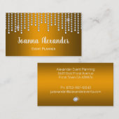 ラグジュアリーダイヤモンドとパール金ゴールド 名刺 (正面/裏面)