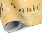 ラグジュアリーダイヤモンドバラハッピー金ゴールド50周年記念 ラッピングペーパー (ロールコーナー)