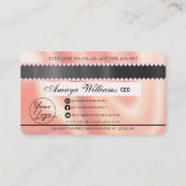 ラグジュアリーダイヤモンドフォイルヘアブレイディングクレジットスタイルバス 名刺 (裏面)