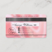 ラグジュアリーダイヤモンドフォイルヘアブレイディングクレジットスタイルバス 名刺 (裏面)