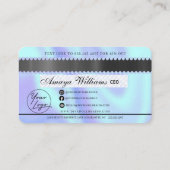 ラグジュアリーダイヤモンドフォイルヘアブレイディングクレジットスタイルバス 名刺 (裏面)