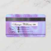 ラグジュアリーダイヤモンドフォイルヘアブレイディングクレジットスタイルバス 名刺 (裏面)