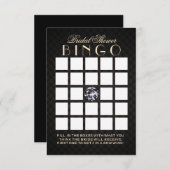 ラグジュアリーダイヤモンドブライダルシャワービンゴカード 招待状 (正面/裏面)