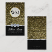 ラグジュアリーダイヤモンド金ゴールドパール 名刺 (正面/裏面)