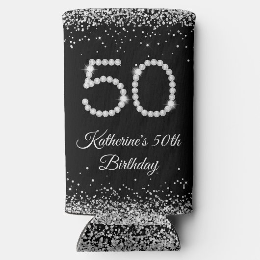 ラグジュアリーダイヤモンド50thバースデーパーティークーラーボックス スリム缶クーラー (裏面)