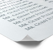 ラグジュアリーダスティブルー結婚フローラシーティングチャート ポスター (角)