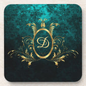 ラグジュアリーダマスク金ゴールドフレパーソナライズされたーム コースター (正面)