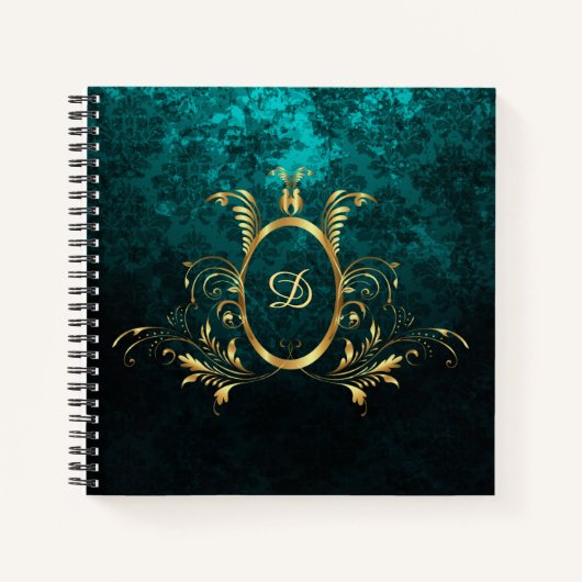 ラグジュアリーダマスク金ゴールドフレームモノグラム ノートブック (正面)