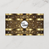 ラグジュアリーダークゴールデングリッタールミナンススターとロゴ 名刺 (正面)