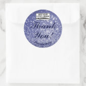 ラグジュアリーダークネイビーブルーグリッタースターズありがとう ラウンドシール (バッグ)