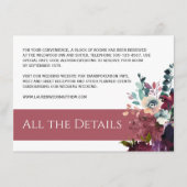 ラグジュアリーダークバラピンク結婚フローラの詳細 エンクロージャーカード (正面)