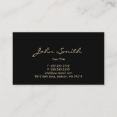 ラグジュアリーダークフローラルパターンビジネスカード 名刺 (裏面)