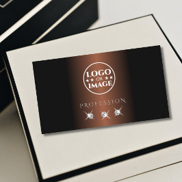 ラグジュアリーダークブラウンシルバースパークルダイヤモンド追加ロゴ 名刺