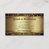 ラグジュアリーダーク金ゴールドグリッタースパークスターズプロフェッショナル 名刺 (裏面)