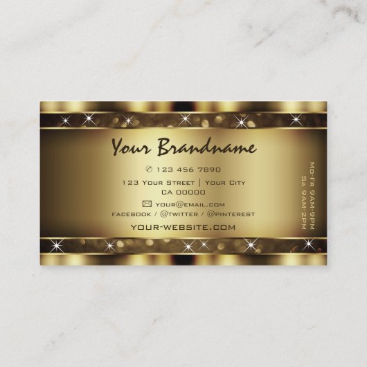 ラグジュアリーダーク金ゴールドグリッタールミニスタエレガントーズ 名刺 (裏面)