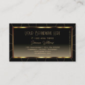 ラグジュアリーダーク金ゴールドフレームブラウングラデーションプロフェッショナル 名刺 (裏面)