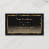 ラグジュアリーダーク金ゴールドフレームブラウングラデーション（モノグラム） 名刺 (裏面)