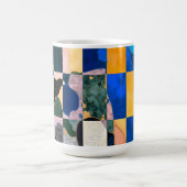 ラグジュアリーチェッカーボードカーテン コーヒーマグカップ (中央)