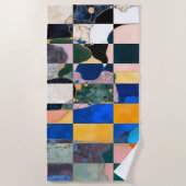 ラグジュアリーチェッカーボードカーテン ビーチタオル (正面)