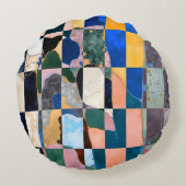 ラグジュアリーチェッカーボードカーテン ラウンドクッション (裏面)