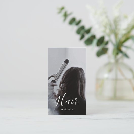 ラグジュアリーチックヘアスタイリスト美しいサロンQRコード 名刺 (スタンド正面)