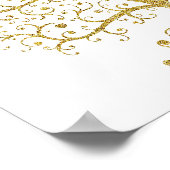 ラグジュアリーツリーオブライフ金ゴールドミニマモダンリスト ポスター (角)