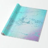 ラグジュアリーティファニーアクアミントブルーパステルパープルマーブル ラッピングペーパー (アンロールド)
