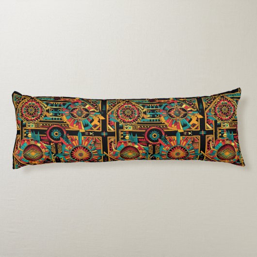 ラグジュアリーティール(緑がかった色)アステカ"ドリーム"プラッシュ抱き枕 ボディピロー (裏面)