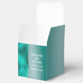 ラグジュアリーティール（緑がかった色）ターコイズシルバーグリッター フェイバーボックス (オープン)