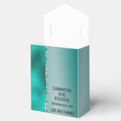 ラグジュアリーティール（緑がかった色）ターコイズシルバーグリッター フェイバーボックス (オープン)