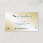 ラグジュアリーティール（緑がかった色）金ゴールドベージュきらめくダイアモンズモノグラム 名刺 (裏面)