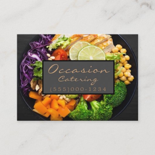 ラグジュアリーディナーフードプレートデザインシェフケータリング 名刺 (正面)