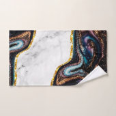 ラグジュアリーデコールインテリアマーブルストーングリッター ハンドタオル (ハンドタオル)