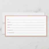 ラグジュアリーデザインラッシュギフト証明書ゴールデンウィング サンキューカード (裏面)