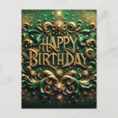 ラグジュアリーデザイン誕生日はがき ポストカード (正面)