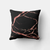 ラグジュアリートレンディーピンクブラックマーブルコットン クッション (裏面)