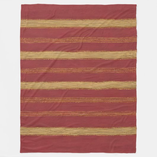ラグジュアリートレンディーブルゴーニュ金ゴールドリネンコレクション フリースブランケット (正面)