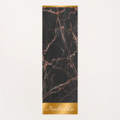 ラグジュアリートレンディーマーブルピンクブラックカスタマイズヨガマット ヨガマット (正面)