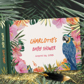 ラグジュアリートロピカルオウムの水の色ベビーシャワー ゲストブック