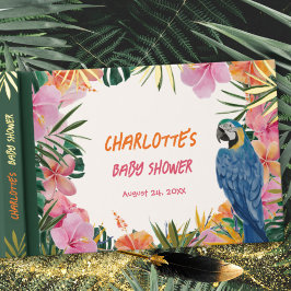 ラグジュアリートロピカルオウムの水の色ベビーシャワー ゲストブック