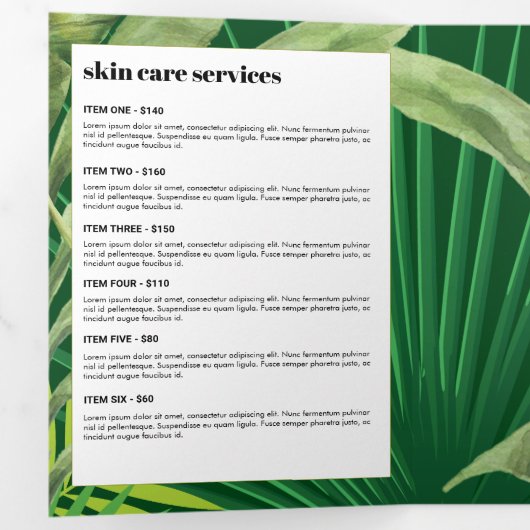 ラグジュアリートロピッモダンクブティック&サロングリーン 三つ折りカード (内部最初)